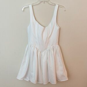 White Sleeveless Corset Mini Dress